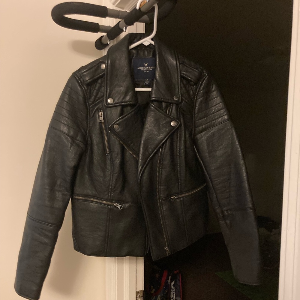 American Eagle Leather Jacket Size Large